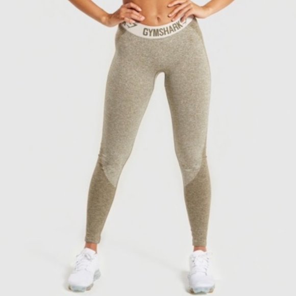 Gymshark Flex Leggings - Khaki/Sand (M) - Picture 1 of 2